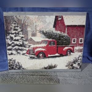 Red Truck Winter Scene Holiday Diamond Art